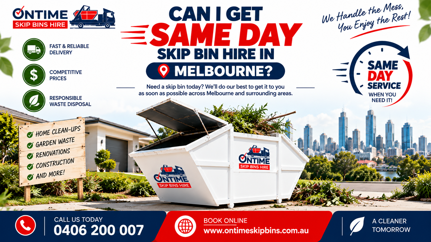 Same Day Skip Bin Hire Melbourne